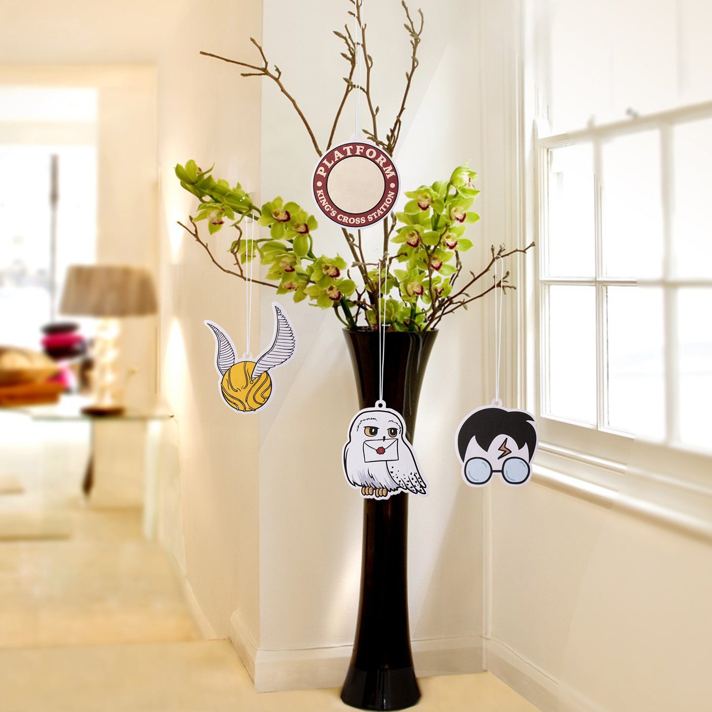 4Pcs Car Air Freshener Magical Wizard Incense Chips, Car Rearview Mirror Pendant, 4 Styles and Scents Of Magical Wizard Movie Character Hanging Scented Ornament Vent Decoration Cute Aromatic Accessories for Car Home Party Supplies Christams Gift