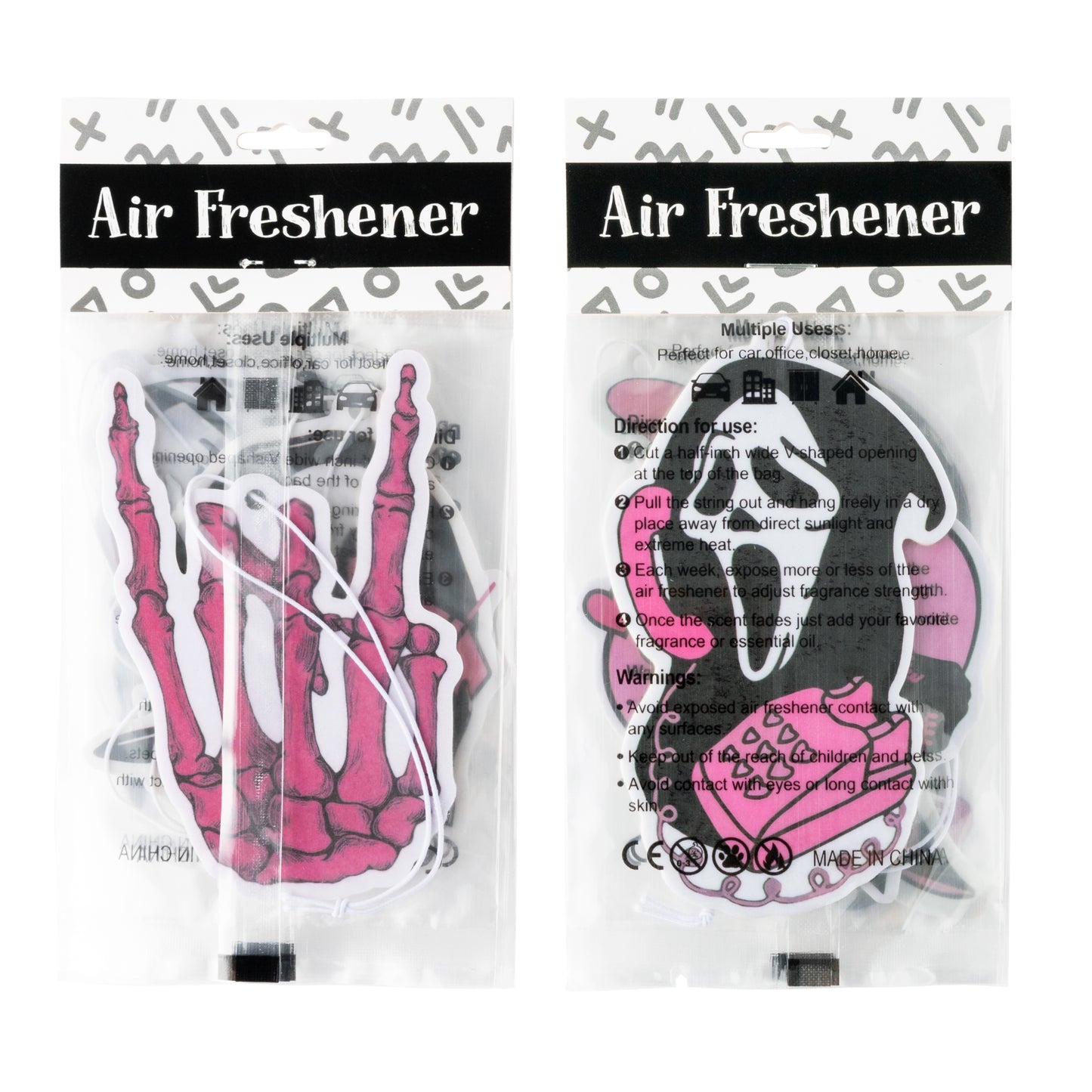 8Pcs Car Air Freshener Halloween Funny Pink Cute Ghost Car Hanging Pendant Pink Ghost Horror Halloween Incense Chips Scented Car Accessories Room Fragrance Ornaments, Halloween Gifts for Women Girls