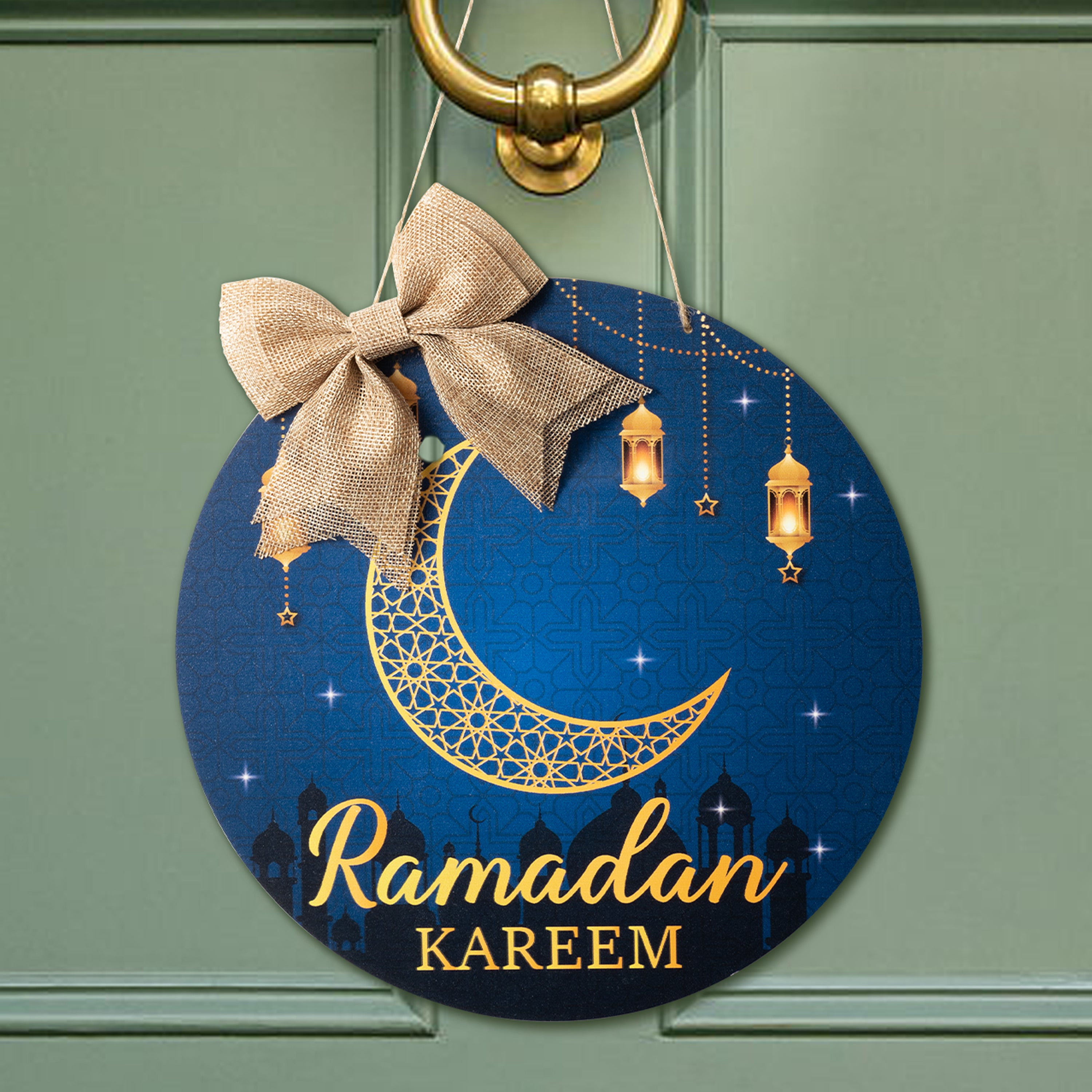 L1rabe Ramadan Kareem - Ornamento da appendere in legno con L1rabe Ramadan Kareem - Ornamento da appendere in legno con
