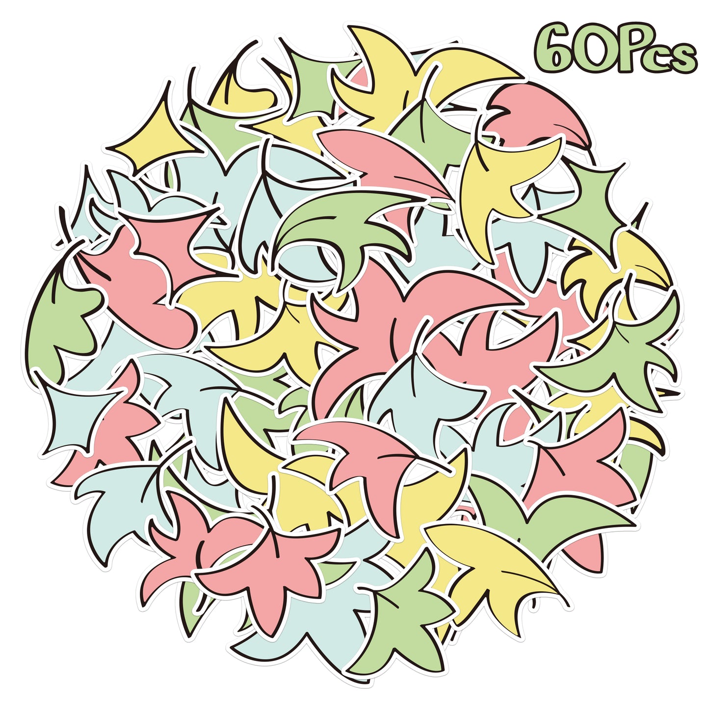 60Pcs Heartstopper Leaves Vinyl Stickers Set, Colorful Heartstopper Tv Show Sticker Decoration for Wall Bedroom Living Room Furniture Decorative Decals, DIY Stickers Kit for Laptop Cell Phone Water Bottle Textbook, Birthday Gift Crafts for Kids