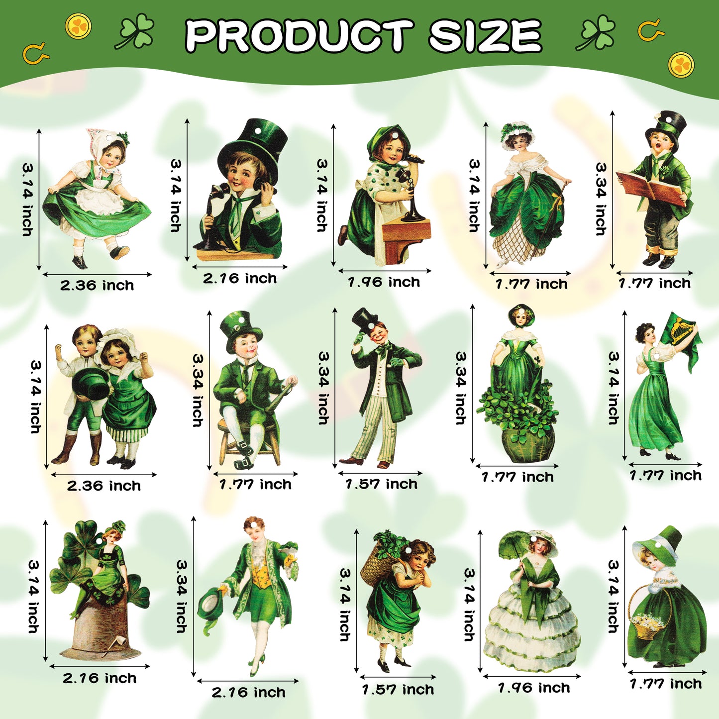 46PCS St Patricks Day Hanging Decoration, Irish Vintage Green Hanging Pendant Ornaments, Lucky Irish Day Wood Crafts Windows Fireplace Wall Home Decor Party Supplies Decorations Holiday Gift for Kids