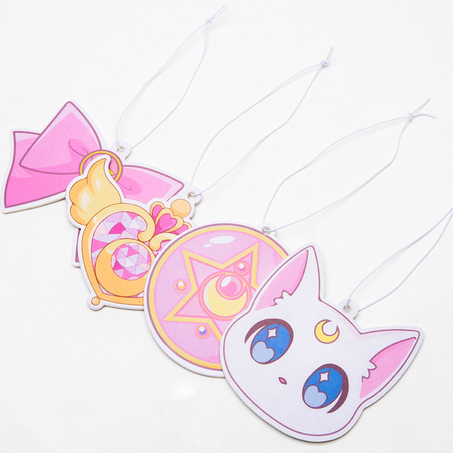 Car Air Freshener Anime Moon cat Artemis Incense Chips, Car Rearview Mirror Pendant, 4 Styles and Scents Of Anime Moon cat Artemis Hanging Scented Ornament Vent Decoration Cute Aromatic Accessories for Car Home Party Supplies Christams Gift