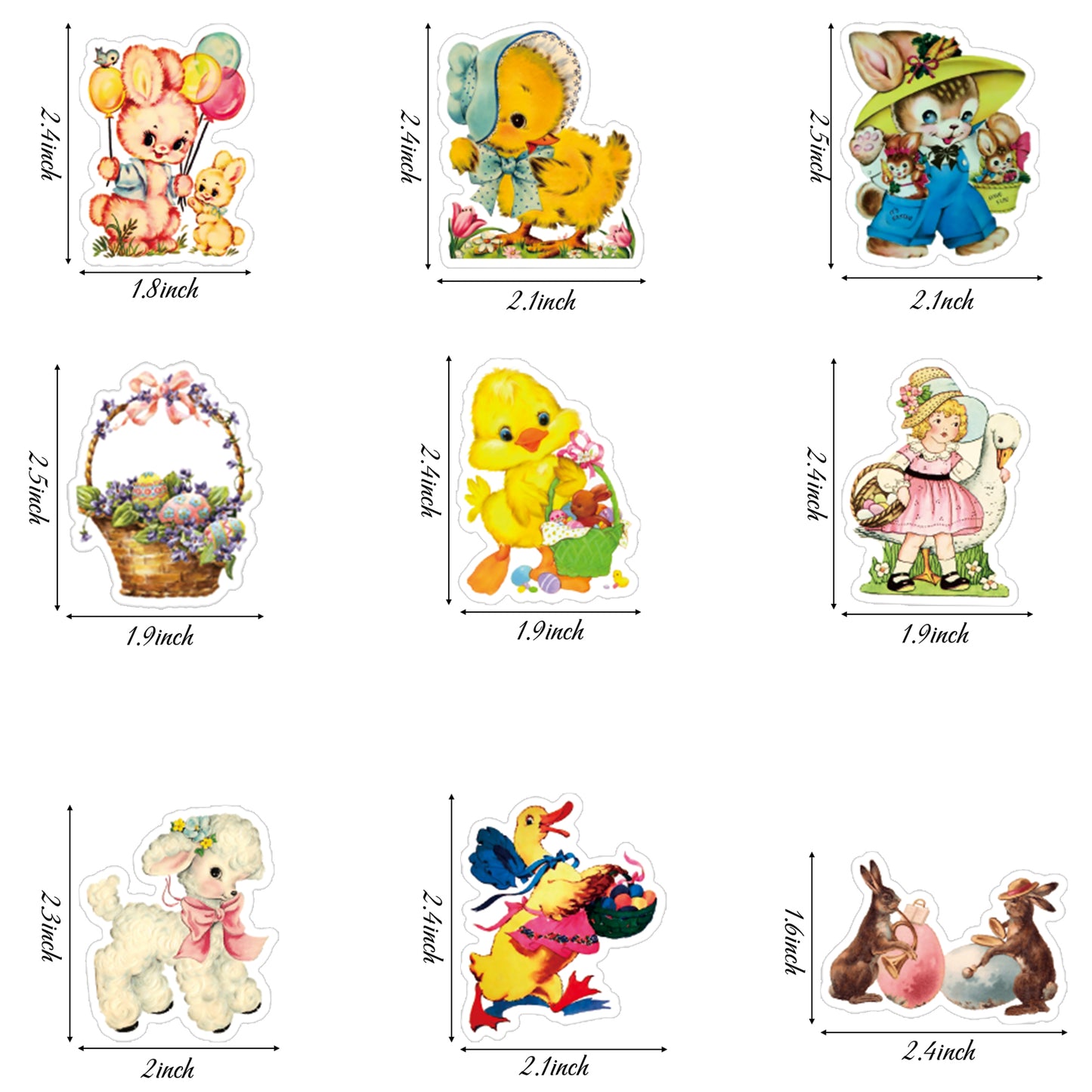 52Pcs Easter Stickers Vintage Stickers Anime Stickers Cute Waterproof Party Supplies for Laptop Water Bottle Bicycle for Kids Adults School Teacher