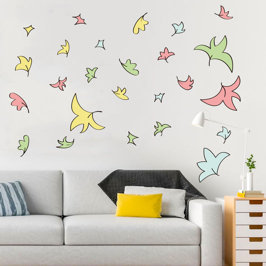 100Pcs Heartstopper Leaves Wall Decal Small Leaf Sticker Ornament Heartstopper Leaves Decal Wall Art Decor Colorful Leaves Decal Vinyl Sticker for College Girl Room Decor Living Room Nursery Decoration
